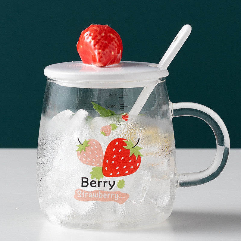 Borosilicate Office Mug with Lid and Spoon
