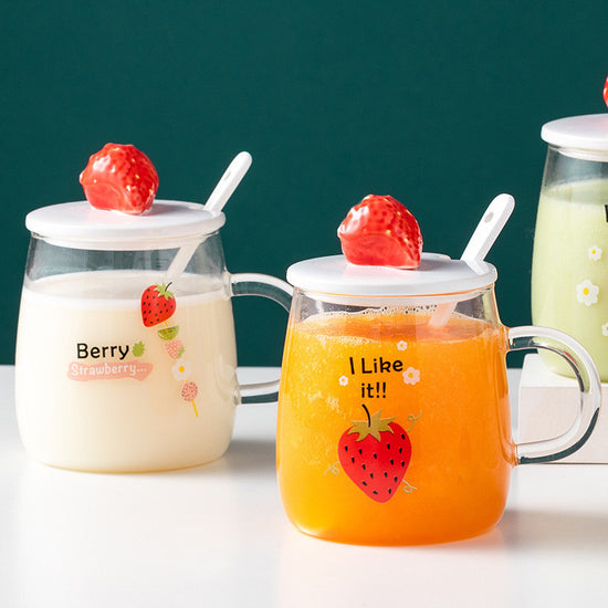 Borosilicate Office Mug with Lid and Spoon