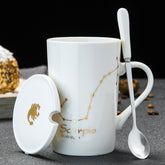 Personalized Ceramic Mug with Lid and Spoon