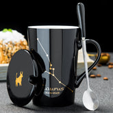 Personalized Ceramic Mug with Lid and Spoon