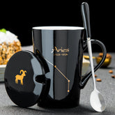Personalized Ceramic Mug with Lid and Spoon