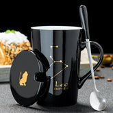 Personalized Ceramic Mug with Lid and Spoon