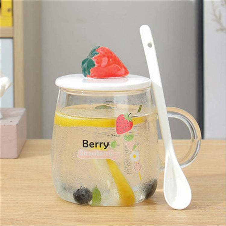 Borosilicate Office Mug with Lid and Spoon