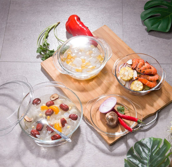  Transparent Glass Pot with Lid