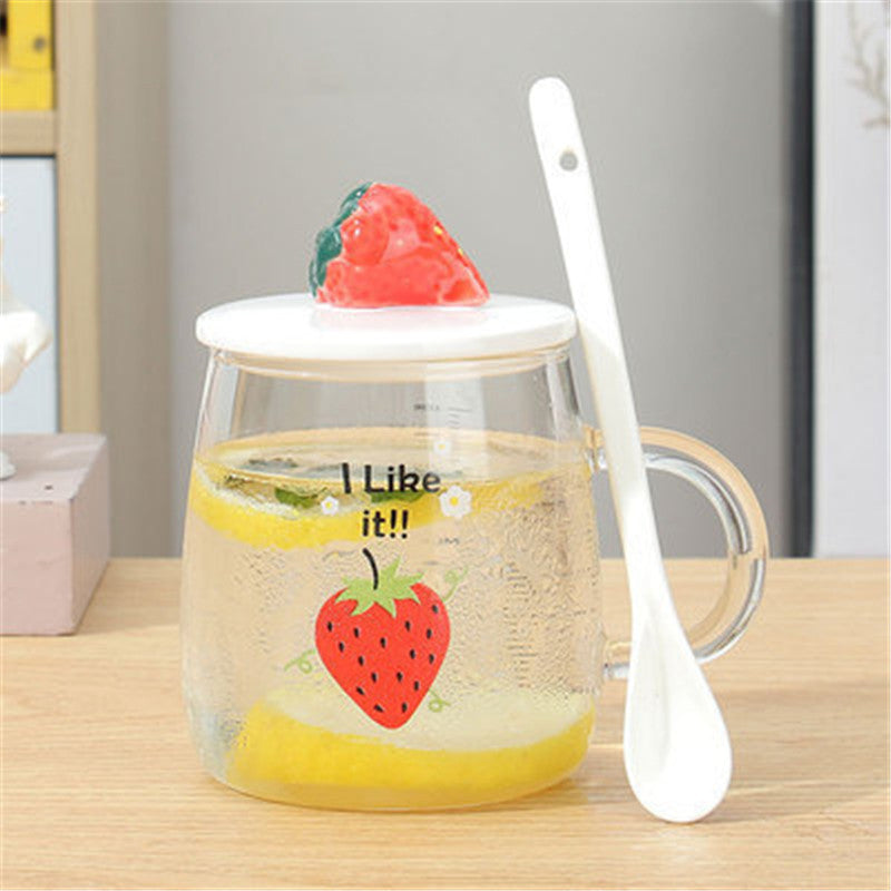 Borosilicate Office Mug with Lid and Spoon