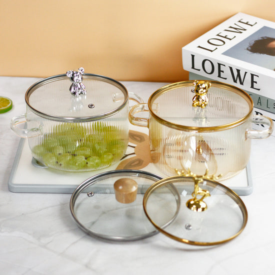 Transparent Glass Milk Pot