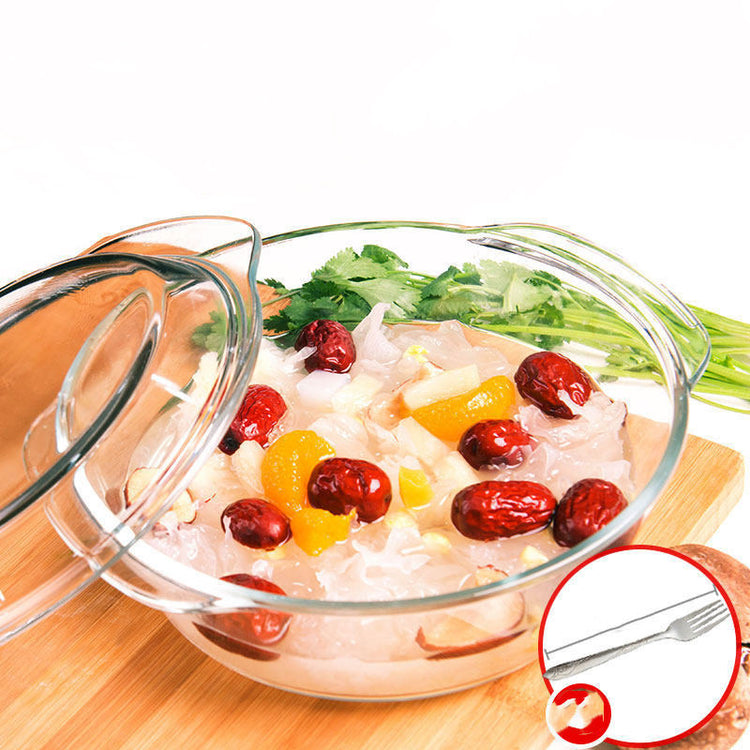  Transparent Glass Pot with Lid