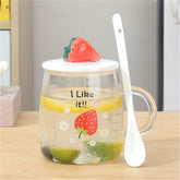 Borosilicate Office Mug with Lid and Spoon