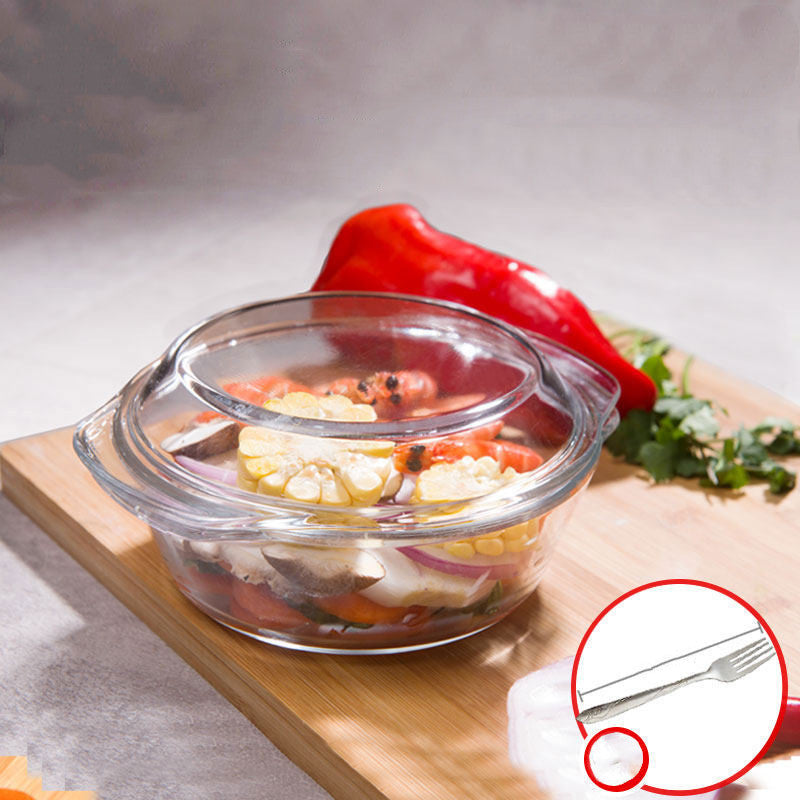  Transparent Glass Pot with Lid