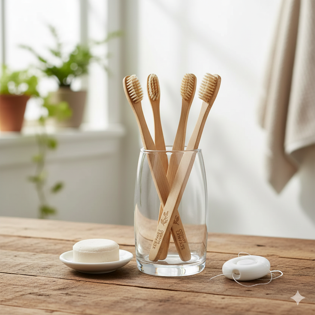 Bamboo Toothbrush Set – Natural Bristle Eco-Friendly Brushes