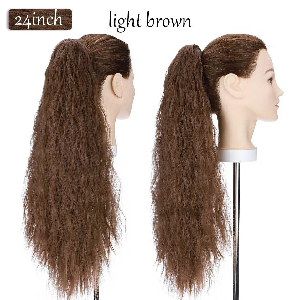 S-noilite Synthetic 12-26inch Claw Clip On Ponytail Hair Extension Ponytail Extension Hair For Women Pony Tail Hair Hairpiece