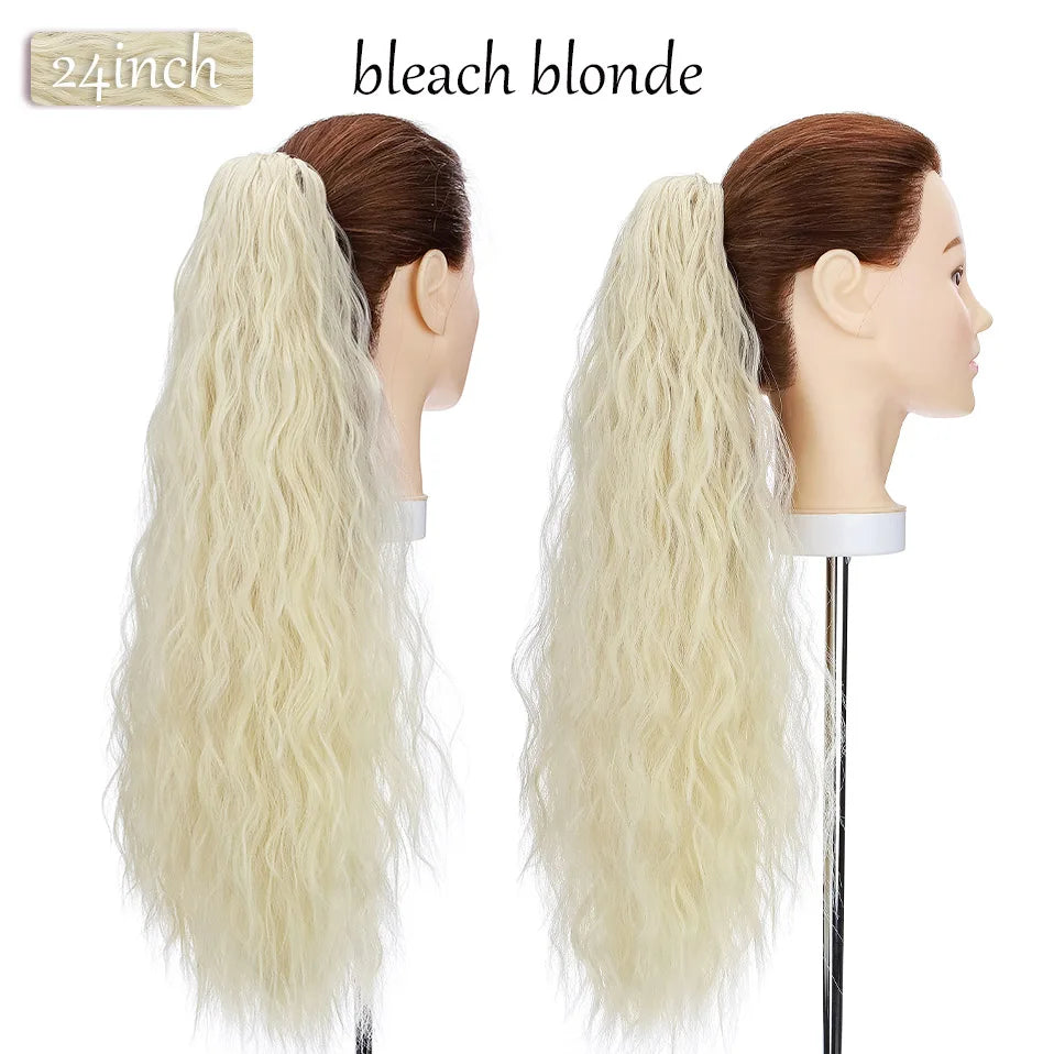 S-noilite Synthetic 12-26inch Claw Clip On Ponytail Hair Extension Ponytail Extension Hair For Women Pony Tail Hair Hairpiece