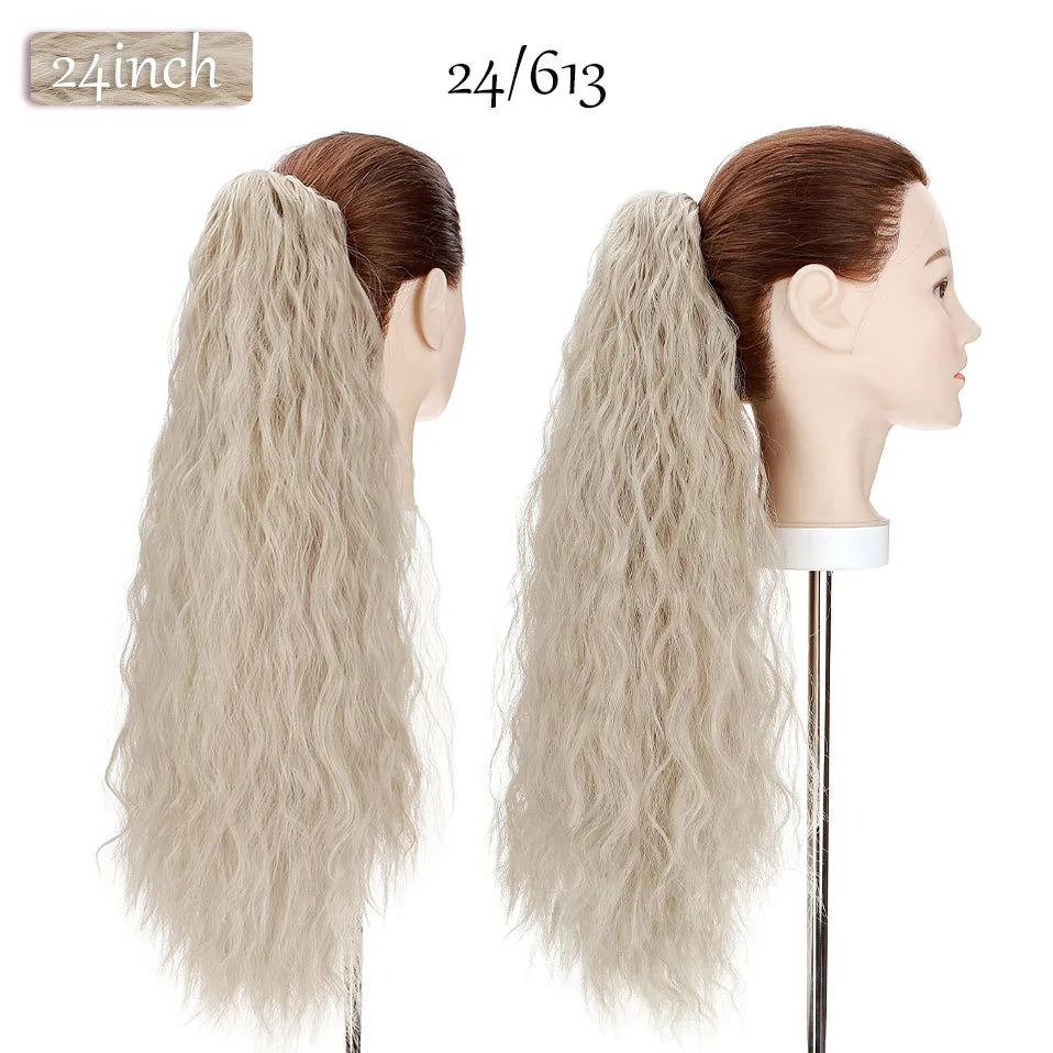 S-noilite Synthetic 12-26inch Claw Clip On Ponytail Hair Extension Ponytail Extension Hair For Women Pony Tail Hair Hairpiece