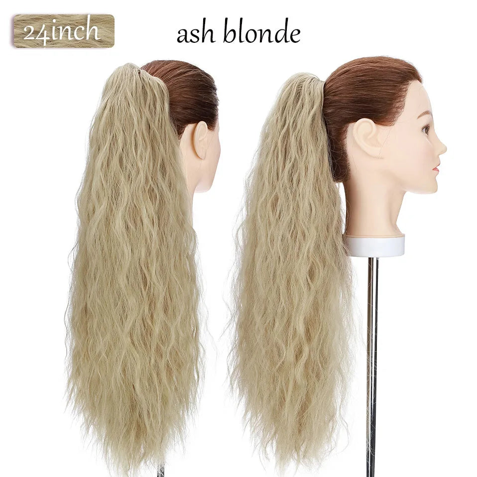 S-noilite Synthetic 12-26inch Claw Clip On Ponytail Hair Extension Ponytail Extension Hair For Women Pony Tail Hair Hairpiece