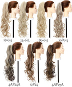 S-noilite Synthetic 12-26inch Claw Clip On Ponytail Hair Extension Ponytail Extension Hair For Women Pony Tail Hair Hairpiece