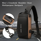 Multifunction Designer Anti-theft USB Shoulder Bag Crossbody Travel Sling Pack Messenger Pack Chest Bag Male Luxury Brand Men