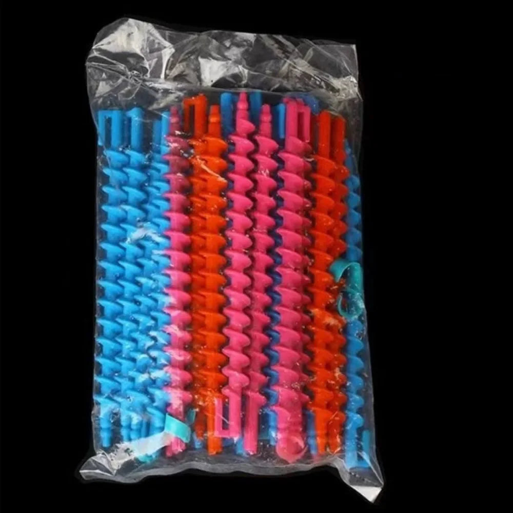 20Pcs Set Heatless Curls Mixed Color Spiral Hair Styling Tools Random Curling Rods for Cold Perming Suitable for Hair Salons
