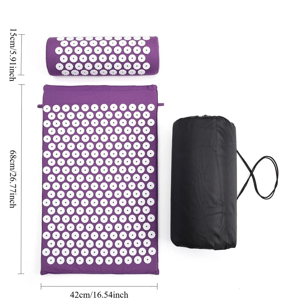 Acupressure Mat & Pillow Set Muscle Relaxation Back Neck Massager Cushion Kuznetsov Applicator Pad for Yoga Fitness Pain Relief