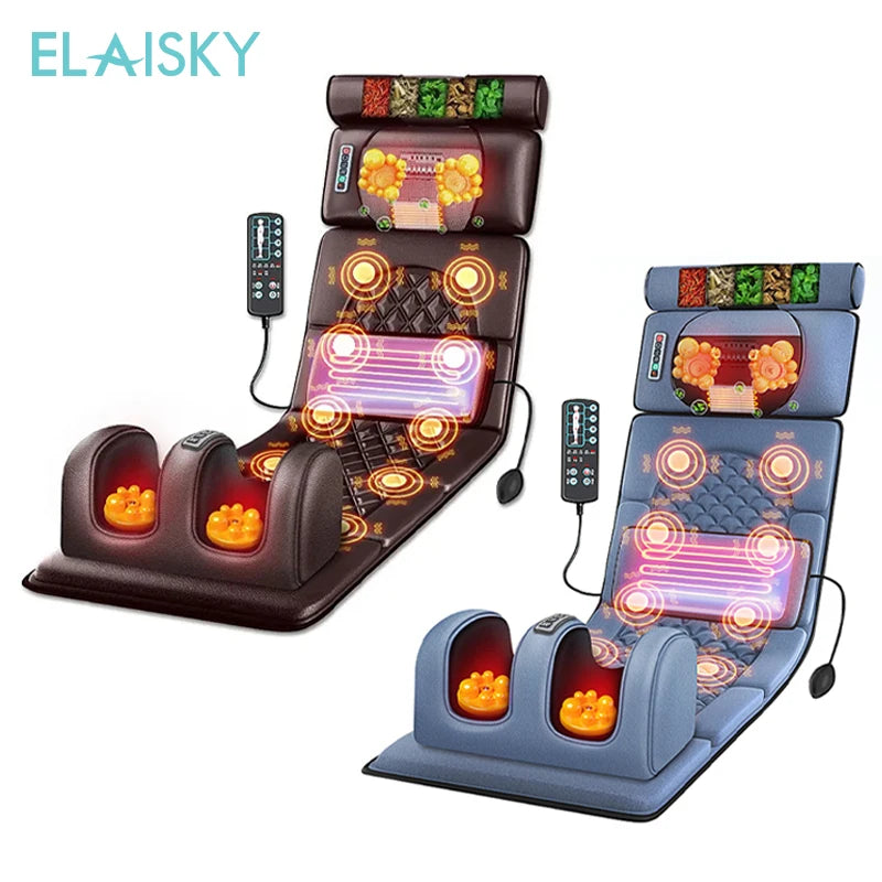 From USA Electric Massage Mattress Vibrating Heating Infrared Massager Cushion For Neck Back Foot Full Body Pain Stress Relief