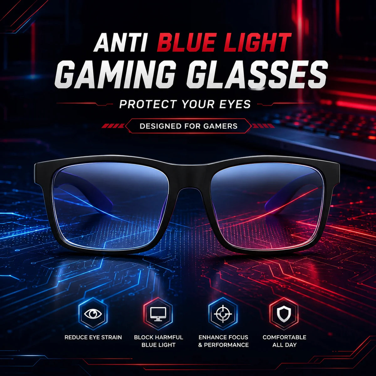 Blue Light Blocking Glasses Men Women Anti Fatigue Gaming Glasses Yellow Lens Computer Screen Eyewear for Office Reading
