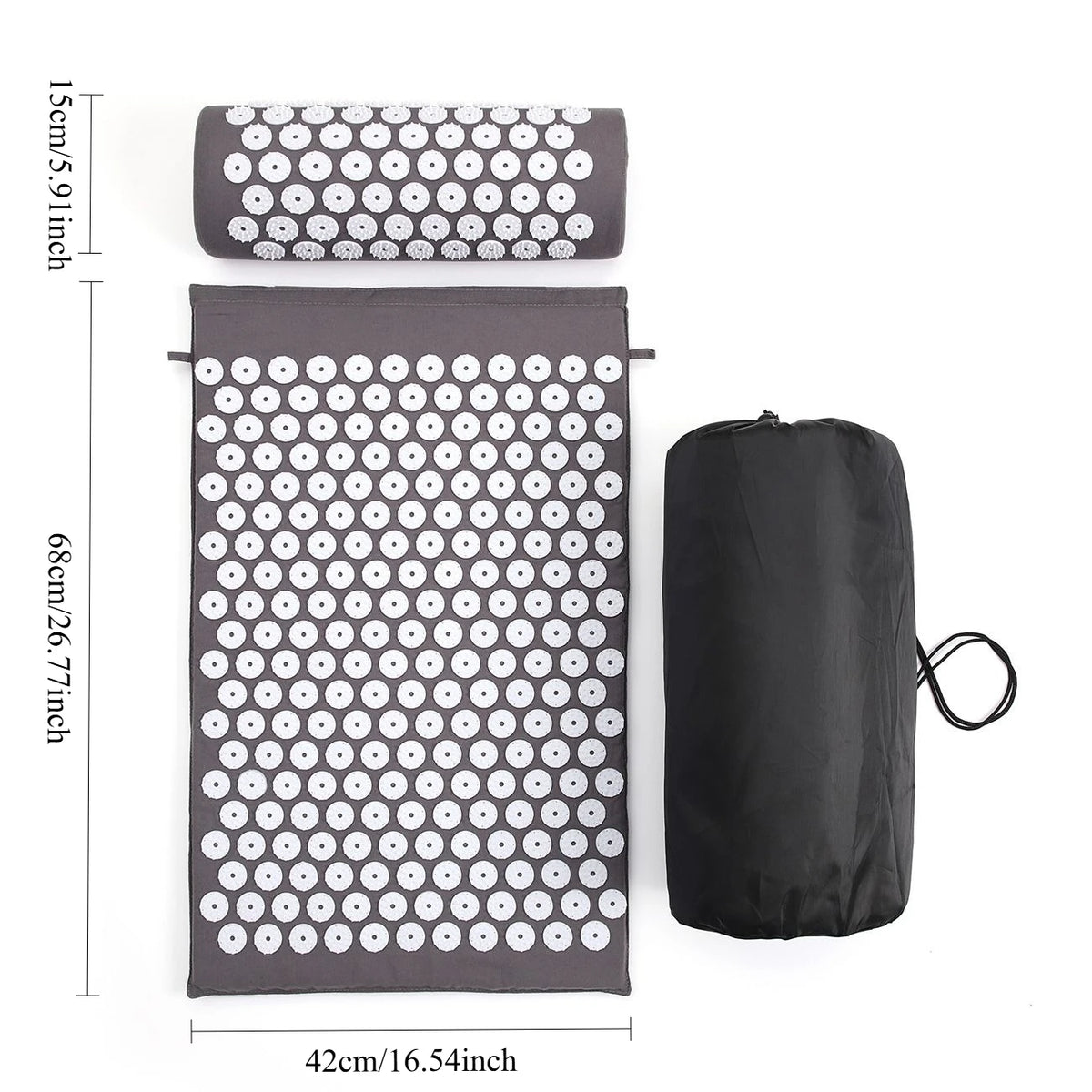 Acupressure Mat & Pillow Set Muscle Relaxation Back Neck Massager Cushion Kuznetsov Applicator Pad for Yoga Fitness Pain Relief