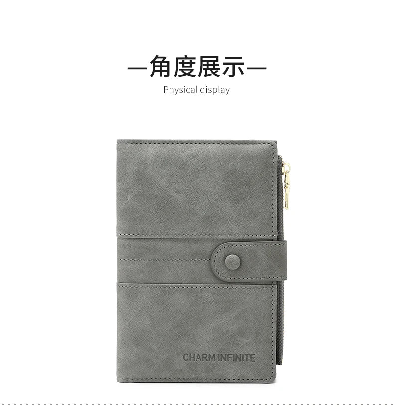 RFID Blocking Passport Bag, PU Solid Color, Zipper Buckle Wallet, Ticket Card Holder, Multi-functional Travel Passport Holder