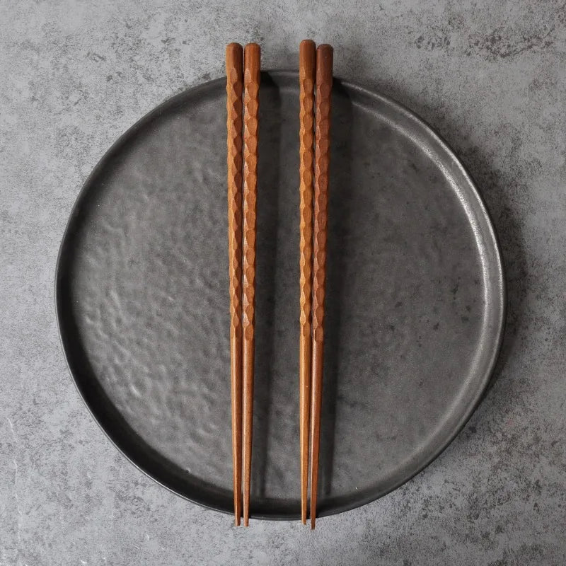 1 pair Wooden Chopsticks Eco Friendly Products Tableware Natural Indonesian Ironwood Japanese Sushi Dinnerware