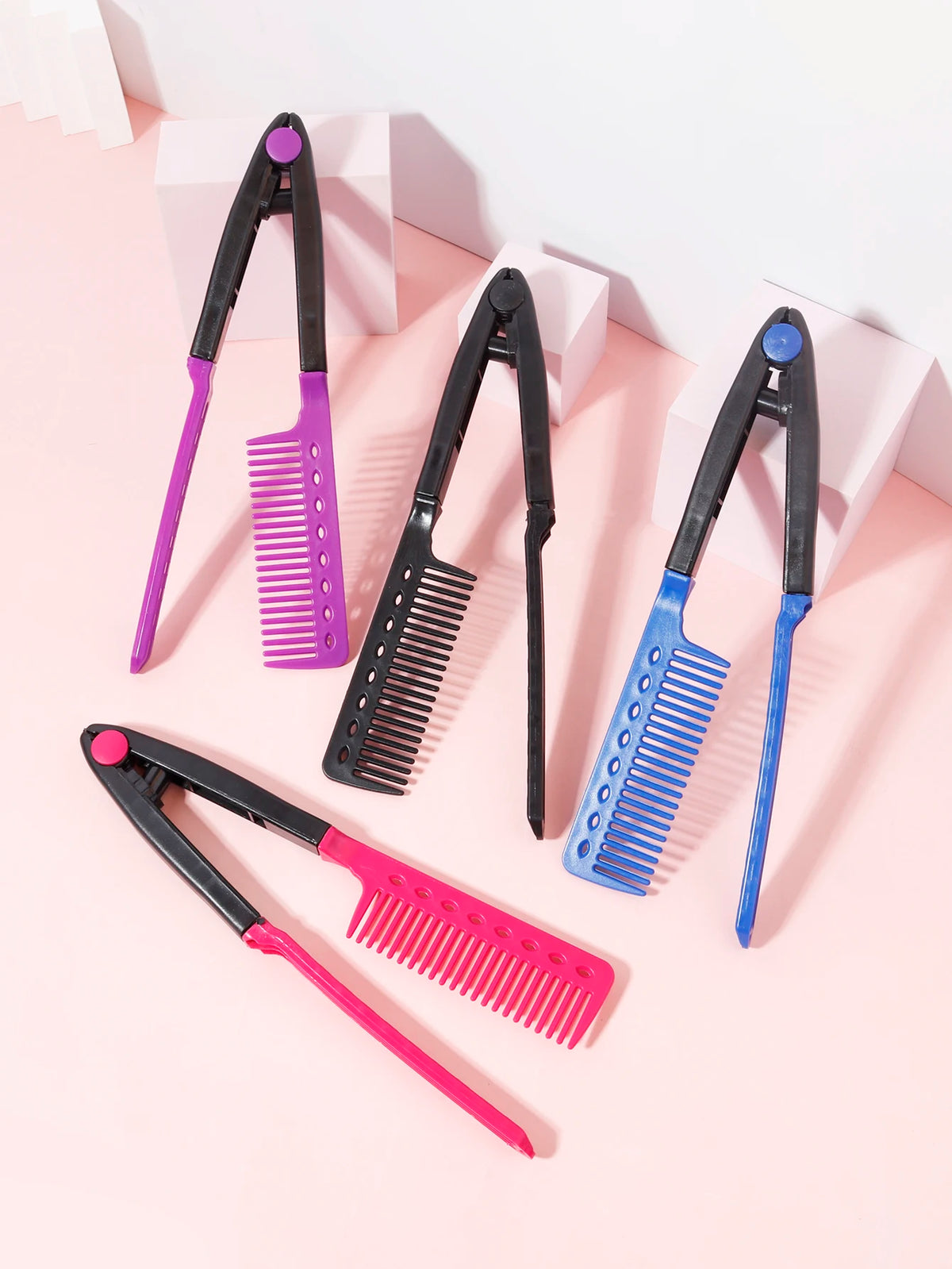 Straight hair brush, V-shaped straightener, straighten hair, suitable for hair salons, special for real hair wigs