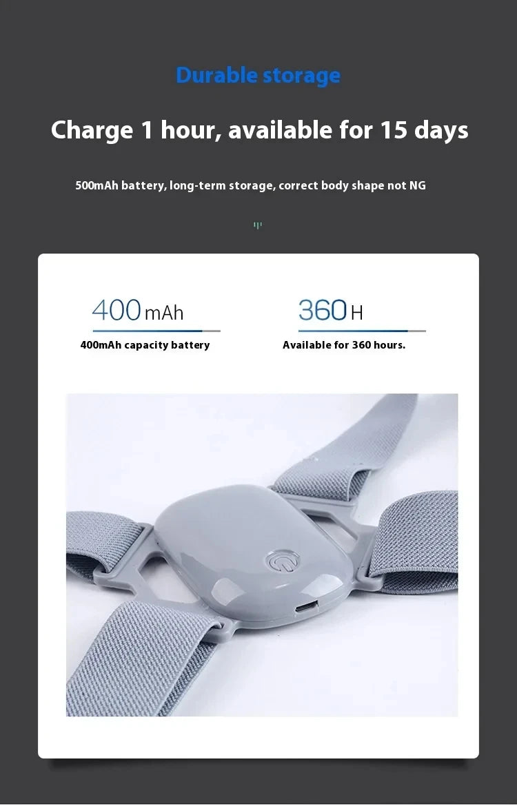 2026 New Smart Posture Corrector Rechargeable Back Brace 8 Shape Vibration Reminder 400mAh Battery for Work Study Office Home