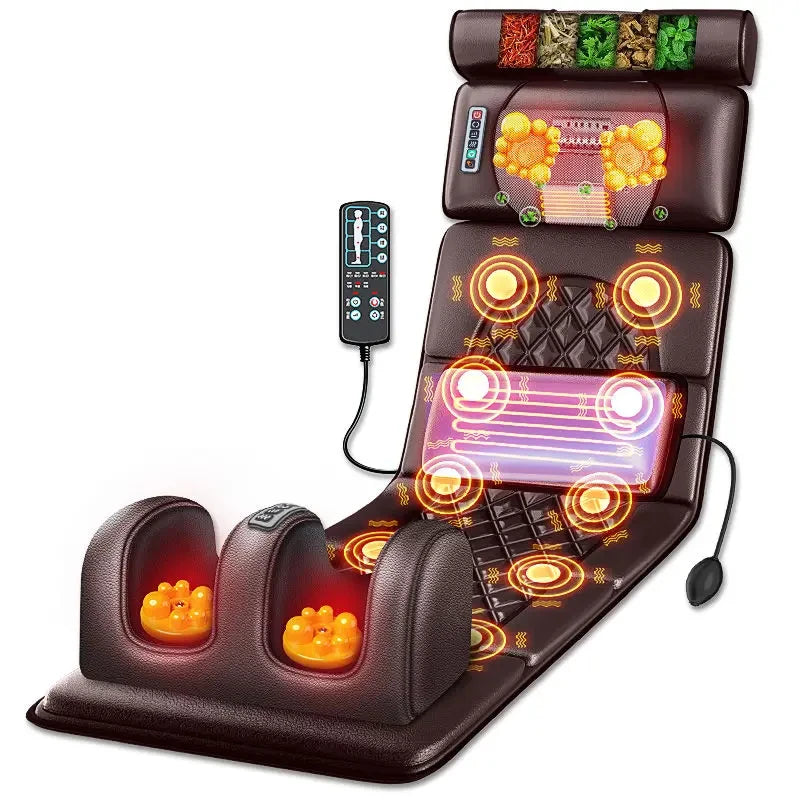 From USA Electric Massage Mattress Vibrating Heating Infrared Massager Cushion For Neck Back Foot Full Body Pain Stress Relief