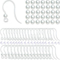 400Pcs:100Pc Hypoallergenic Earring Findings - Clear Hooks, Studs, 200 Backs & 100 Pearls Kit