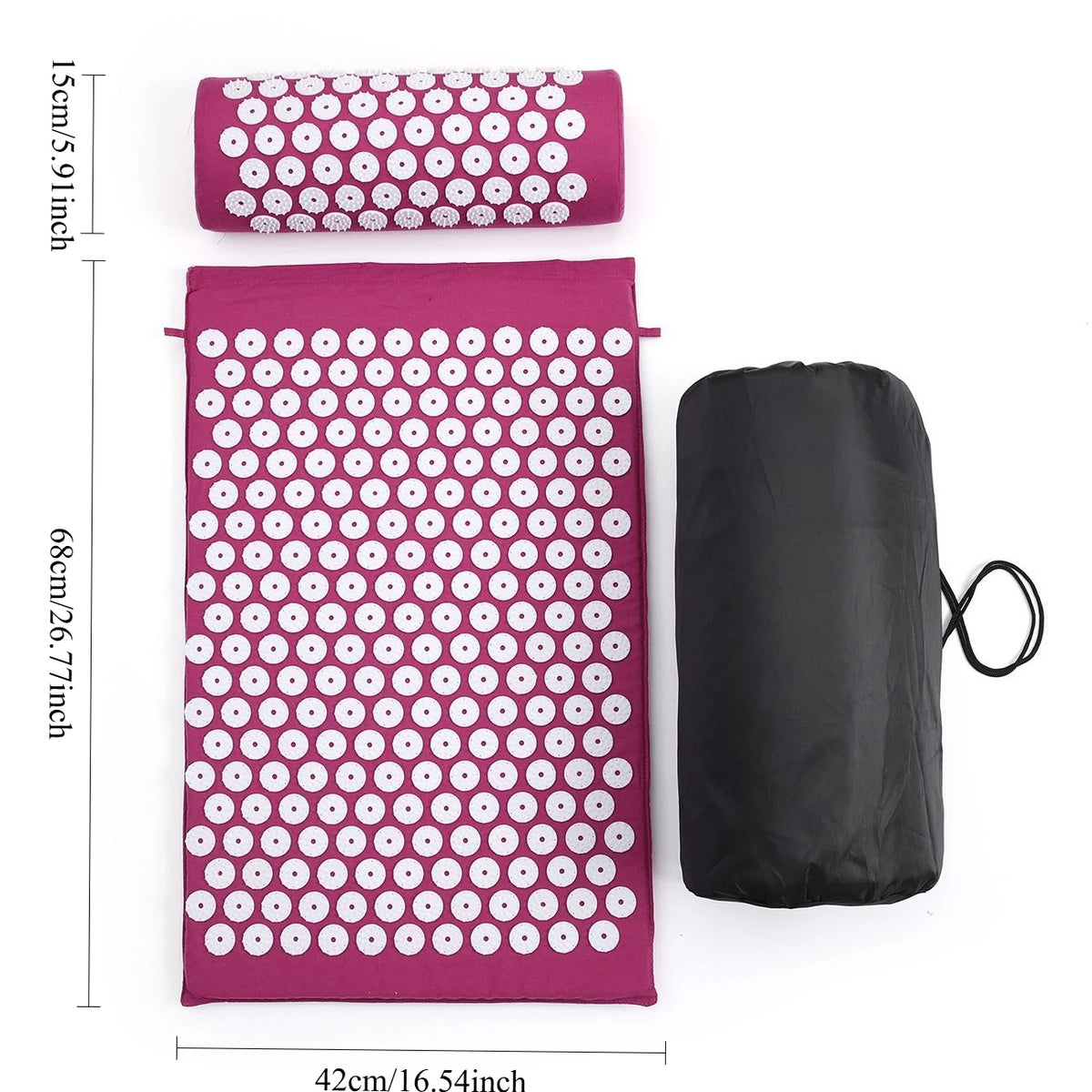 Acupressure Mat & Pillow Set Muscle Relaxation Back Neck Massager Cushion Kuznetsov Applicator Pad for Yoga Fitness Pain Relief