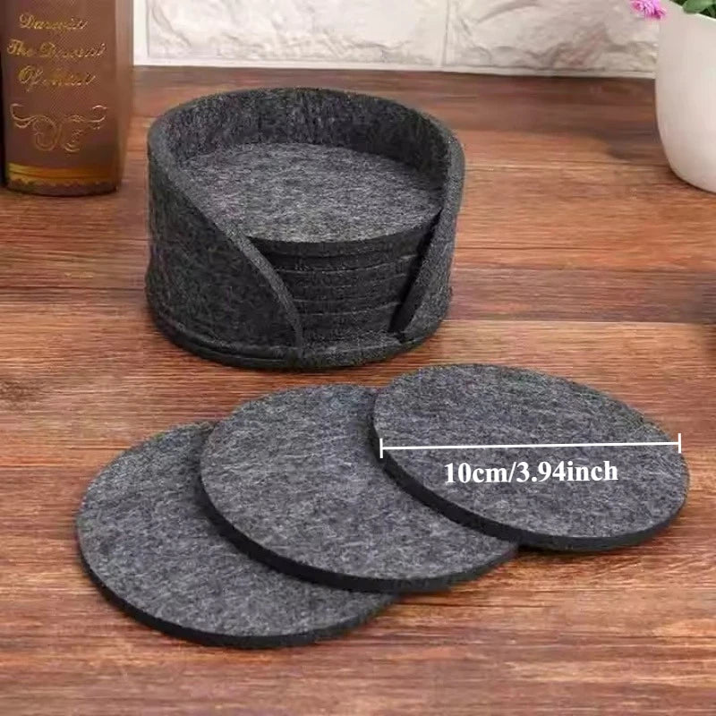 10pieces of eco-friendly felt coaster kit - quick absorption and insulation coaster, suitable for home, vacation, and office use
