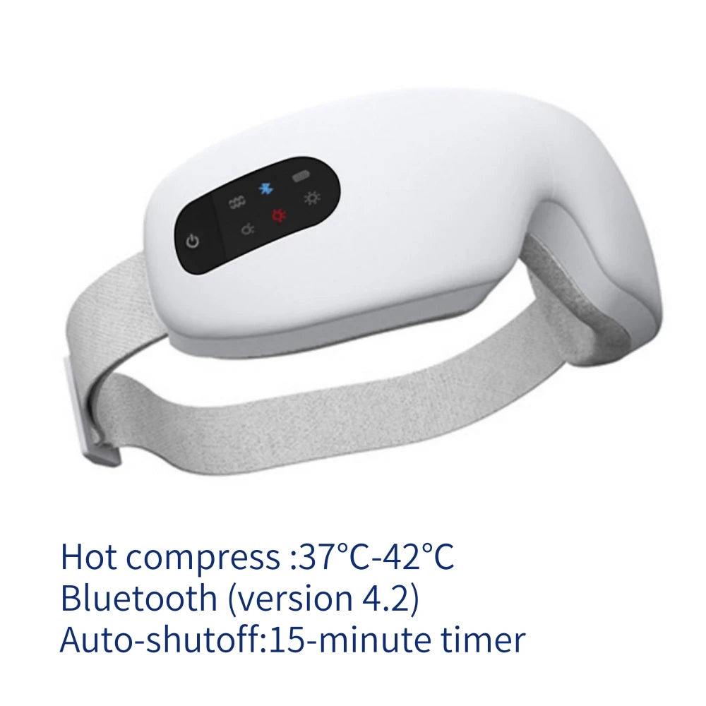 Electric Eye Massager Hot Compress Stress Relief Heating Vibration Massage Connect Music Relax Foldable Eye Care Smart Glasses