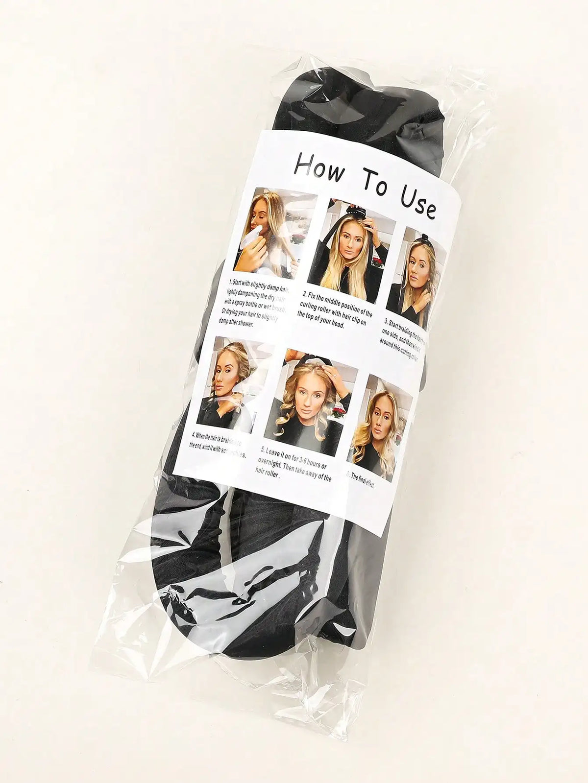 Heatless Curling Rod Headband No Heat Silk Ribbon Hair Roller Curls with Hair Claw Clip Lazy Natural Soft Wave DIY Styling Tool