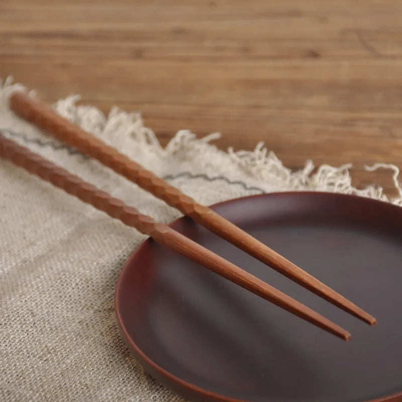 1 pair Wooden Chopsticks Eco Friendly Products Tableware Natural Indonesian Ironwood Japanese Sushi Dinnerware