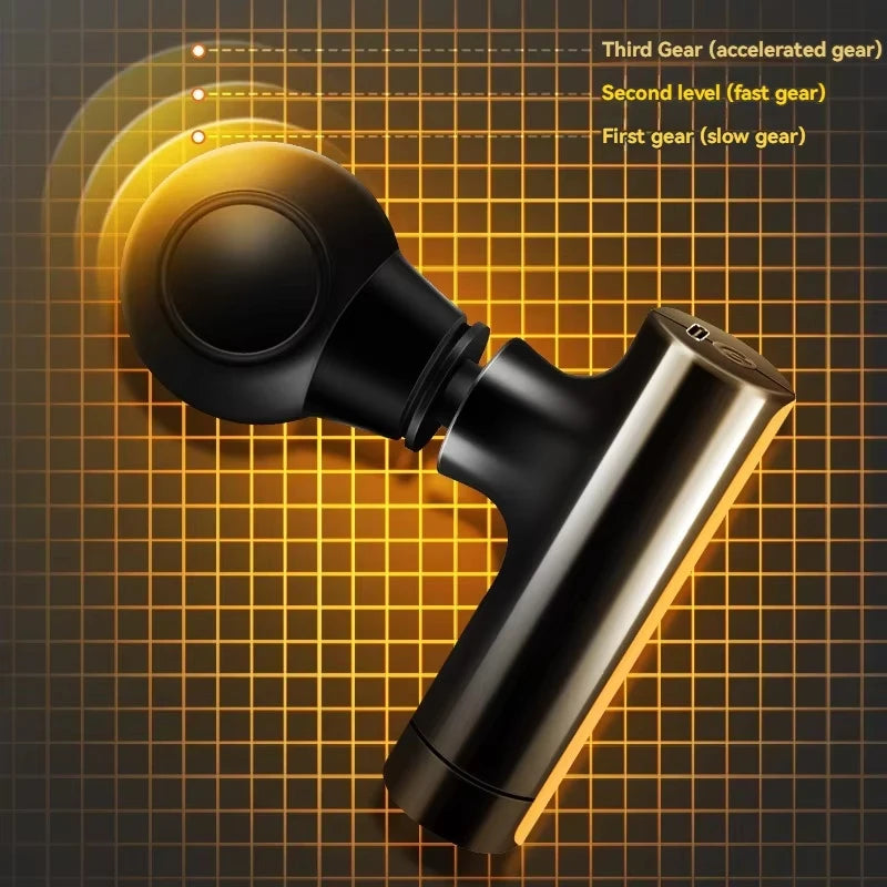 2025 New Mini Massage Gun USB Portable Muscle Relaxation Vibrating Fitness Equipment for Neck Back Shoulder Pain Relief