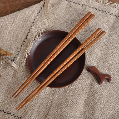 1 pair Wooden Chopsticks Eco Friendly Products Tableware Natural Indonesian Ironwood Japanese Sushi Dinnerware