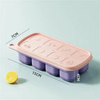 "Eco-Friendly Silicone Ice Cube Trays Food Grade BPA-Free Freezer Molds with Lids Reusable Leakproof Storage, Baby Food"