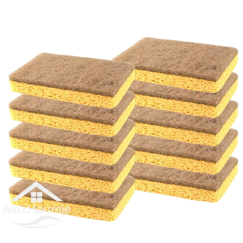 10 Pack Eco Friendly Kitchen Sponges for Sustainable Living Natural Sponge Odor Free Biodegradable Plant Based Scrubber Pads