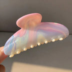 3Pcs/1Pc Candy Color Claw Clip - Extra Hold Hair Clamp For Thick Hair,Summer Cute Crinkle Clip For Girls, Sweet Hair Accessories