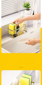 Sink Cleaning Tools Storage Rack Kitchen Multifunctional Stainless Steel Drain Rack for Sponge Cleanser Organizer Rag Hanger