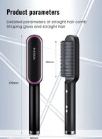 2in1 Hair Styler Straightening  Hot Comb Fast Heated Ceramic Negative Ion Curler Straightener Brush Anti-Scalding Styling Tools