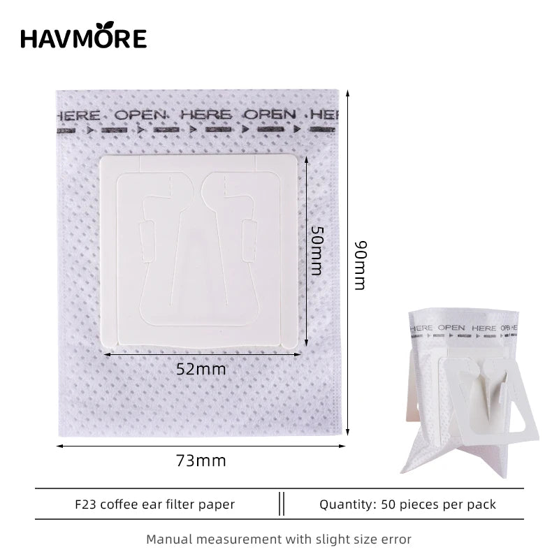 Available Eco-Friendly Material Ear Style Disposable Portable Cold Brew Paper Drip Coffee Filter Bag