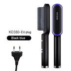 2in1 Hair Styler Straightening  Hot Comb Fast Heated Ceramic Negative Ion Curler Straightener Brush Anti-Scalding Styling Tools