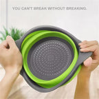 Round Collapsible Colander Silicone Kitchen Fruit Vegetable Washing Basket Strainer Foldable Drainer Kitchen Gadgets Tools