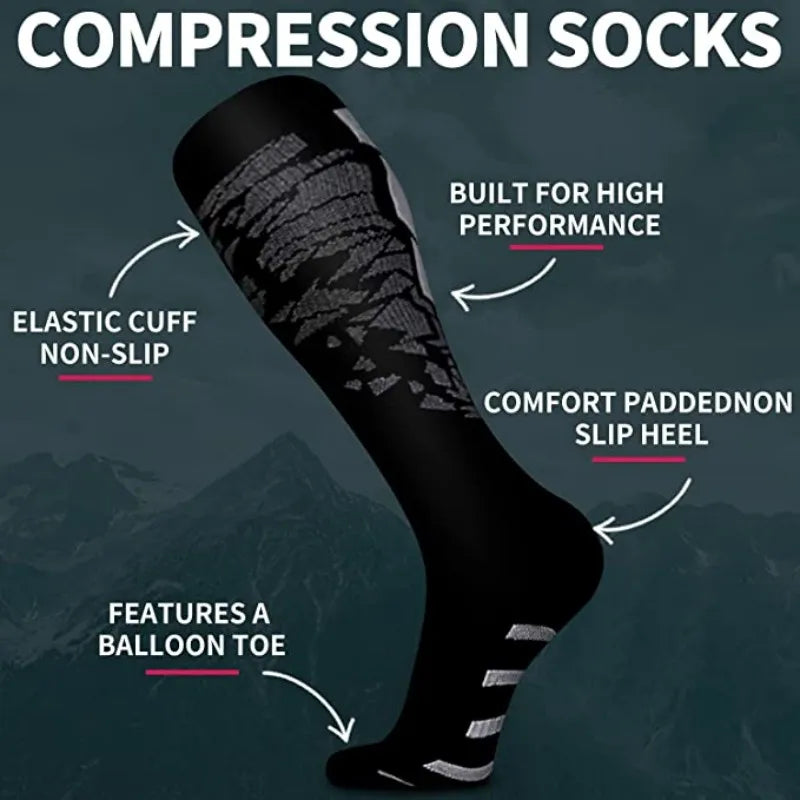 Compression Socks Running Sports Socks Medical Nursing 20-30mmhg for Flight Travel Pregnancy Edema Diabetes Varicose Veins Socks