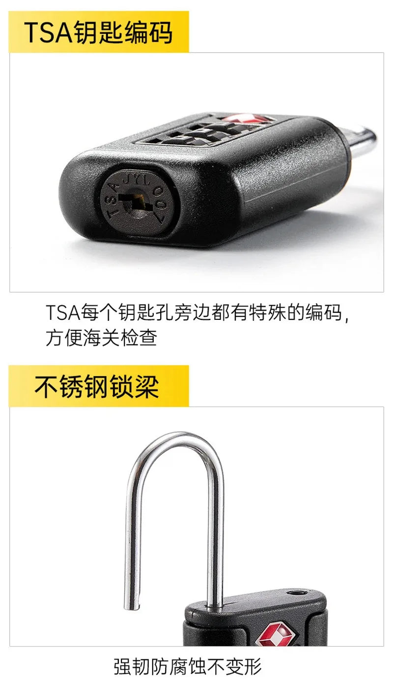 Tsa Approved Luggage Locks, Tsa Locks for Luggage, 3 Digit Combination Padlocks Travel Lock for Suitcases & Baggage (Black)