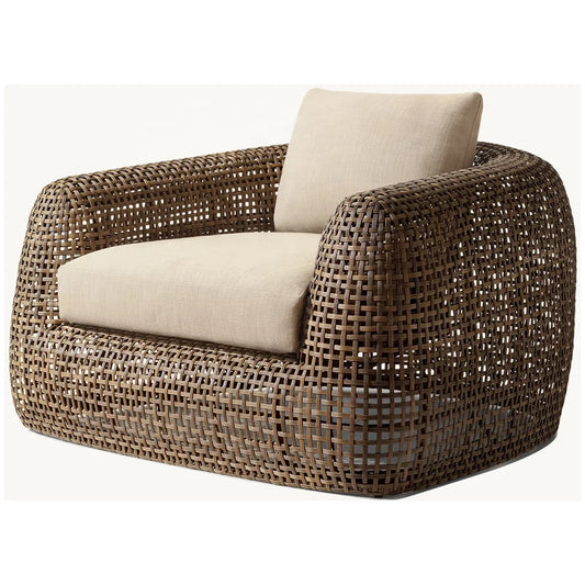 Factory Direct Sales Eco-Friendly Single Sofa With Natural Wooden Finish For Premium Outdoor Use Patio Garden Use