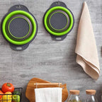 Round Collapsible Colander Silicone Kitchen Fruit Vegetable Washing Basket Strainer Foldable Drainer Kitchen Gadgets Tools